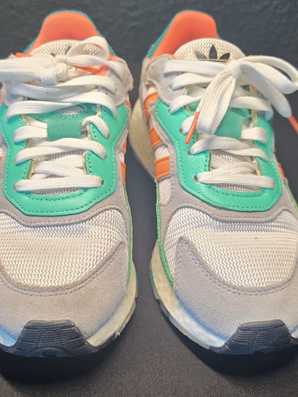 Adidas Kids Turquoise & Orange Retro Runner Sneakers